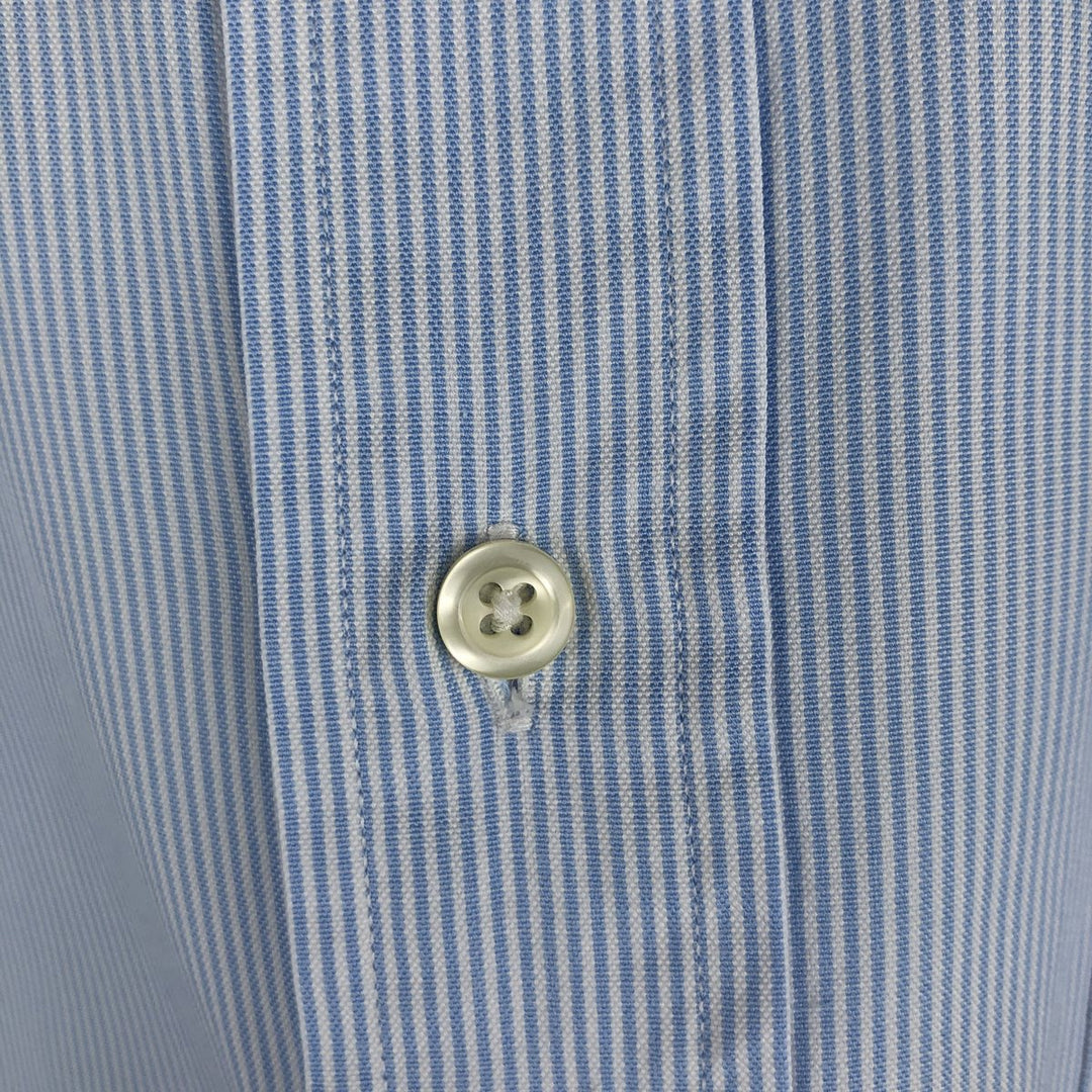Brooks Brothers Est.1818 Long Sleeve Button-Down Striped Shirt, Men's M Size cotton Blue type light blue Vintage Second Hand