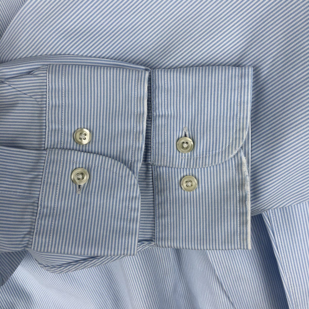 Brooks Brothers Est.1818 Long Sleeve Button-Down Striped Shirt, Men's M Size cotton Blue type light blue Vintage Second Hand