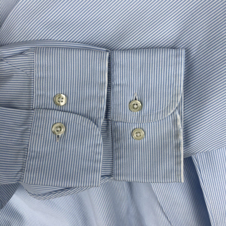 Brooks Brothers Est.1818 Long Sleeve Button-Down Striped Shirt, Men's M Size cotton Blue type light blue Vintage Second Hand