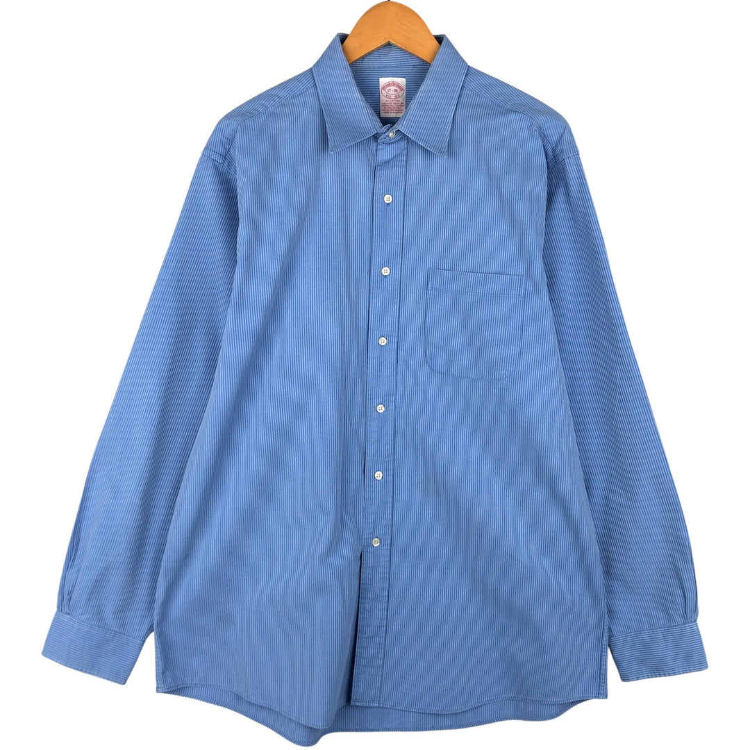 Vintage 1980s-1990'S Brooks Brothers Est. 1818 long-sleeved cotton striped shirt, men's size XL cotton Blue type light blue Vintage Second Hand