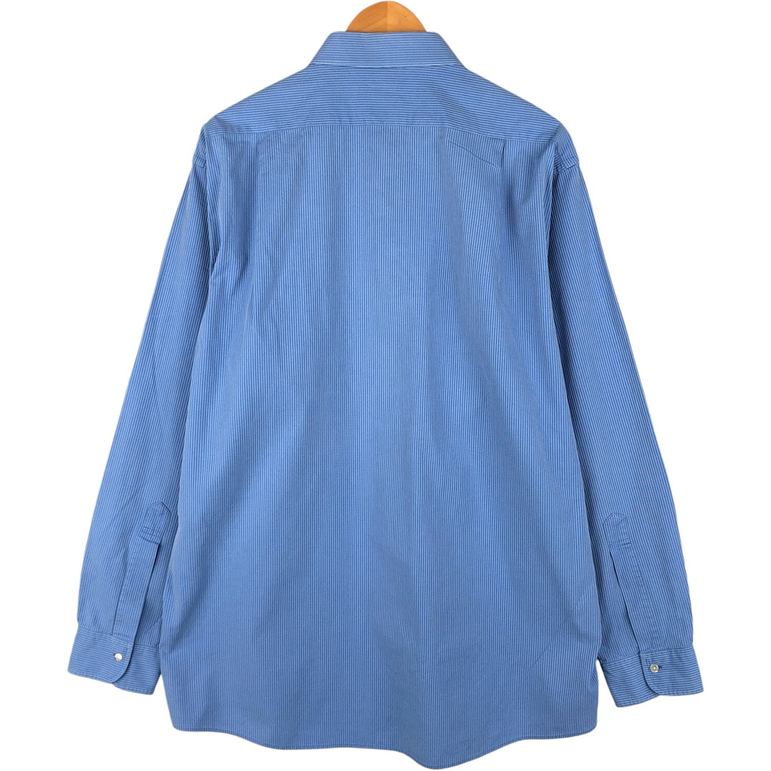 Vintage 1980s-1990'S Brooks Brothers Est. 1818 long-sleeved cotton striped shirt, men's size XL cotton Blue type light blue Vintage Second Hand