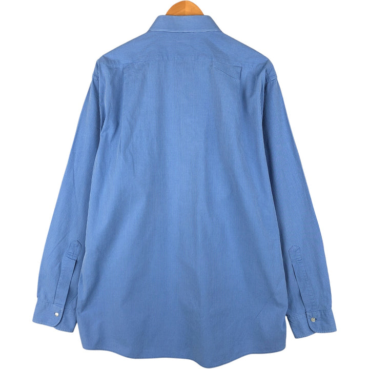 Vintage 1980s-1990'S Brooks Brothers Est. 1818 long-sleeved cotton striped shirt, men's size XL cotton Blue type light blue Vintage Second Hand