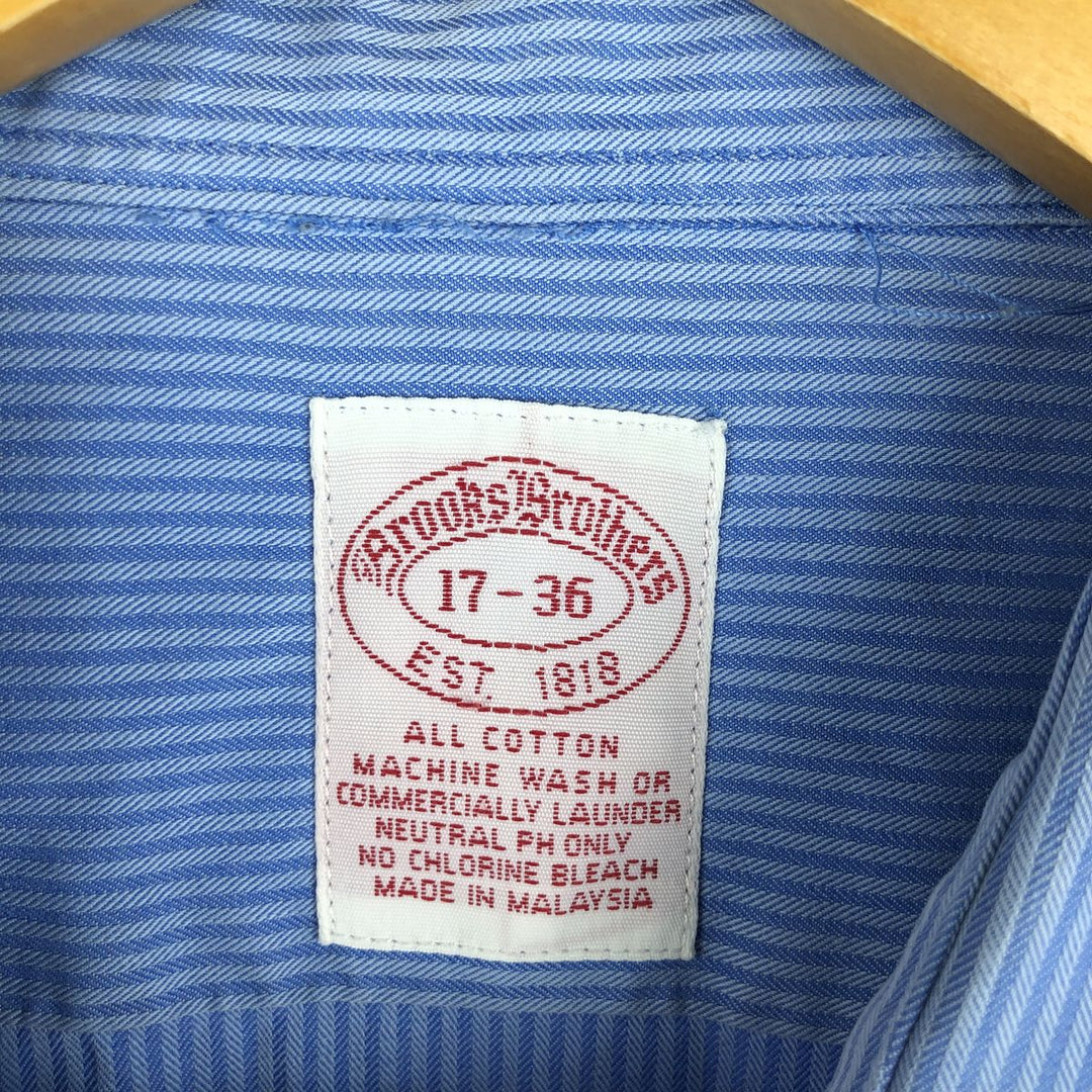 Vintage 1980s-1990'S Brooks Brothers Est. 1818 long-sleeved cotton striped shirt, men's size XL cotton Blue type light blue Vintage Second Hand