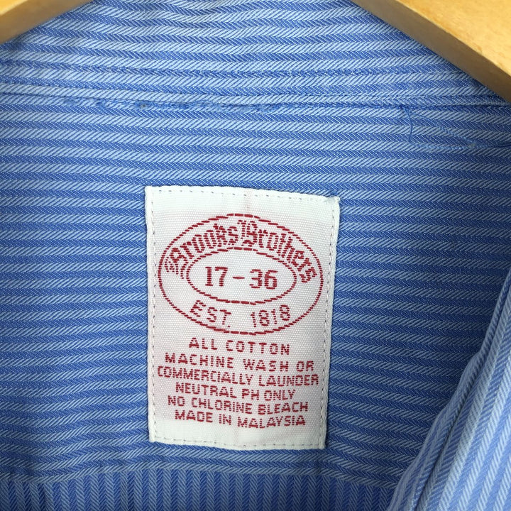 Vintage 1980s-1990'S Brooks Brothers Est. 1818 long-sleeved cotton striped shirt, men's size XL cotton Blue type light blue Vintage Second Hand