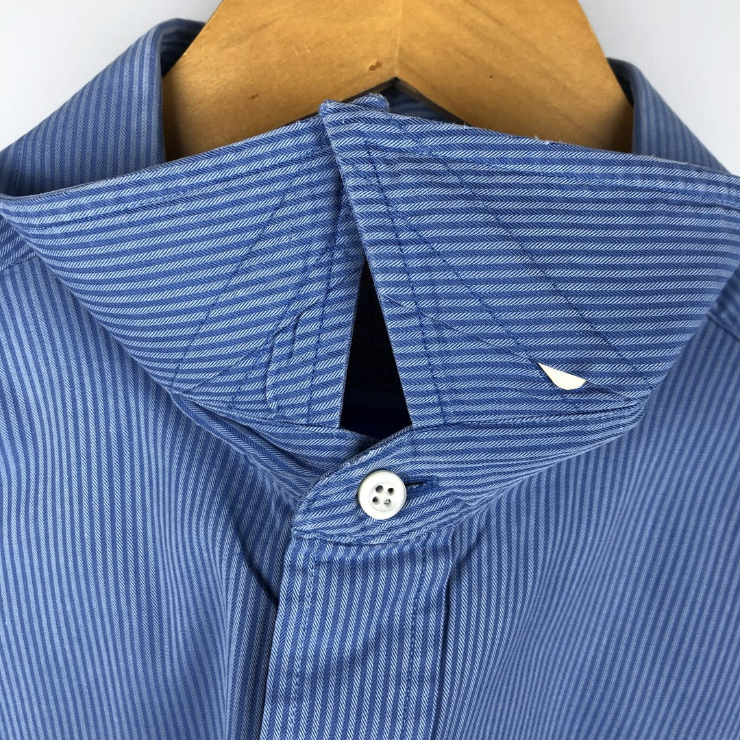 Vintage 1980s-1990'S Brooks Brothers Est. 1818 long-sleeved cotton striped shirt, men's size XL cotton Blue type light blue Vintage Second Hand