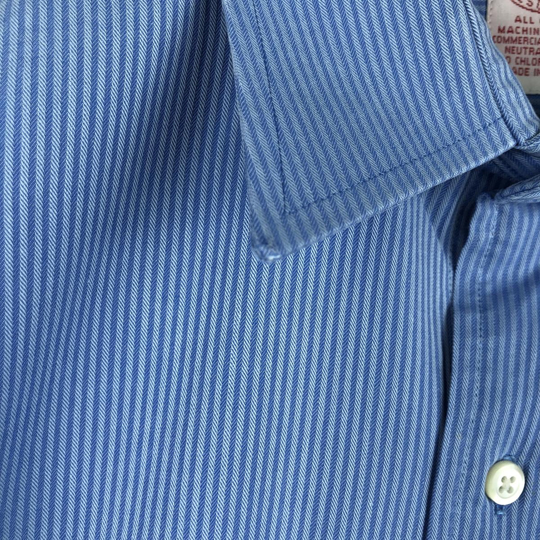 Vintage 1980s-1990'S Brooks Brothers Est. 1818 long-sleeved cotton striped shirt, men's size XL cotton Blue type light blue Vintage Second Hand