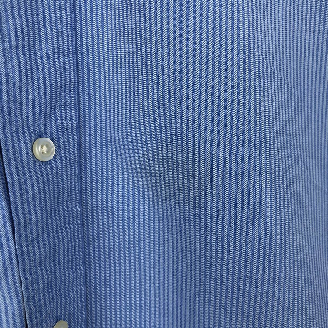Vintage 1980s-1990'S Brooks Brothers Est. 1818 long-sleeved cotton striped shirt, men's size XL cotton Blue type light blue Vintage Second Hand