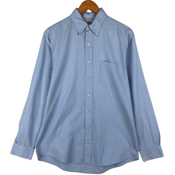 Brooks Brothers Est.1818 Long Sleeve Button-Down Striped Shirt, Men's M Size cotton Blue type light blue Vintage Second Hand