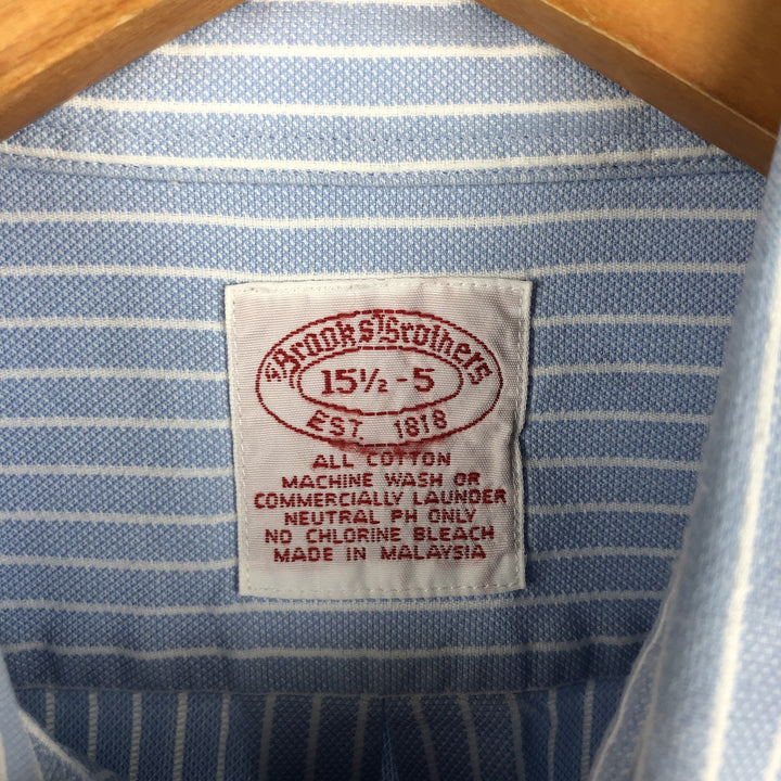 Brooks Brothers Est.1818 Long Sleeve Button-Down Striped Shirt, Men's M Size cotton Blue type light blue Vintage Second Hand