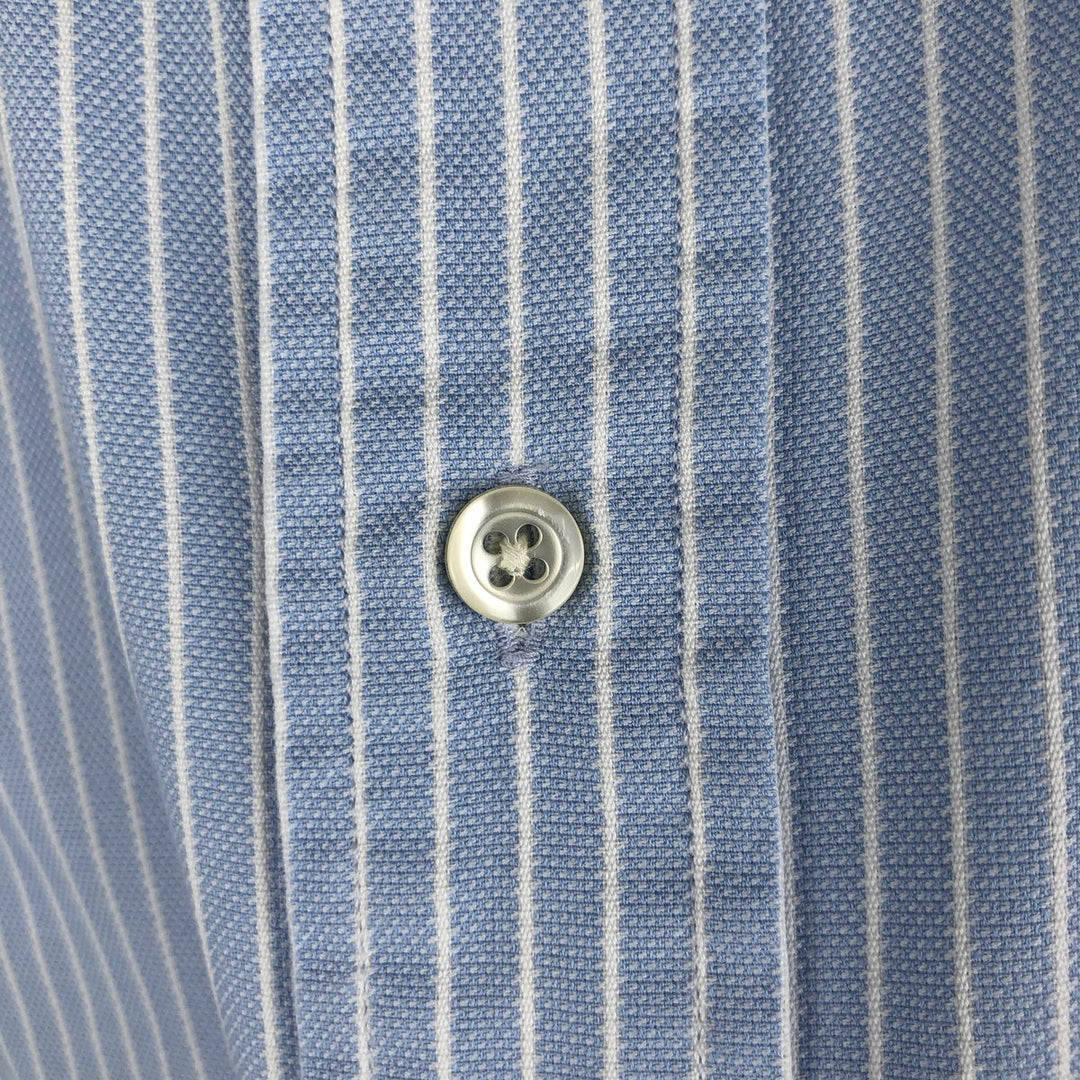 Brooks Brothers Est.1818 Long Sleeve Button-Down Striped Shirt, Men's M Size cotton Blue type light blue Vintage Second Hand