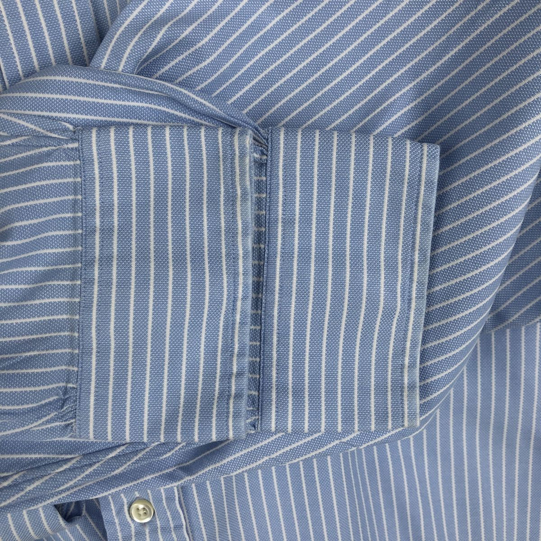 Brooks Brothers Est.1818 Long Sleeve Button-Down Striped Shirt, Men's M Size cotton Blue type light blue Vintage Second Hand