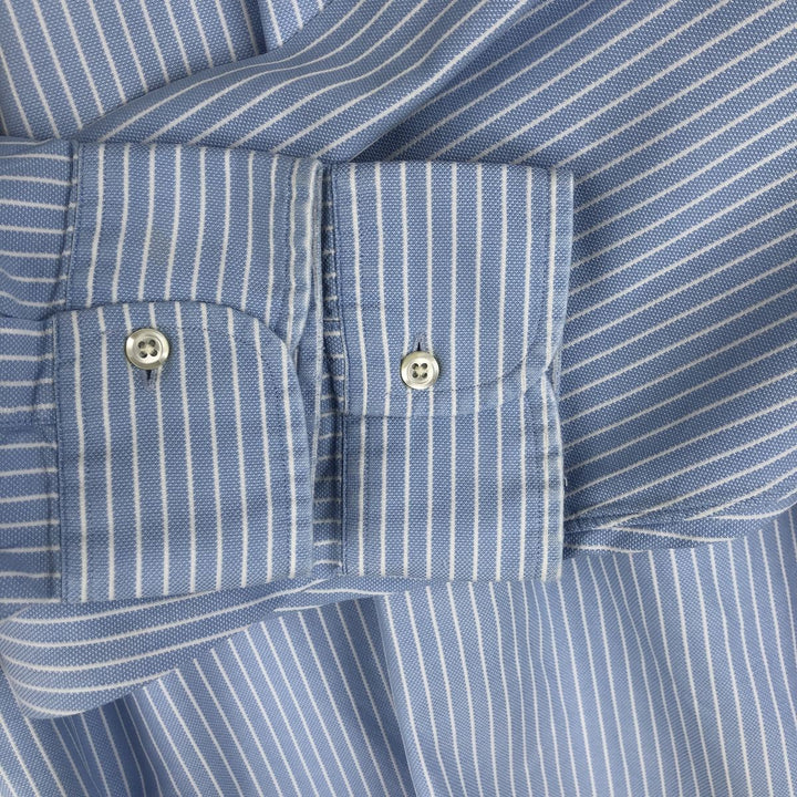 Brooks Brothers Est.1818 Long Sleeve Button-Down Striped Shirt, Men's M Size cotton Blue type light blue Vintage Second Hand
