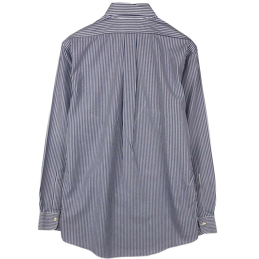 Brooks Brothers REGENT Long Sleeve Button-Down Striped Shirt, Men's Size Medium cotton Navy blue Vintage Second Hand