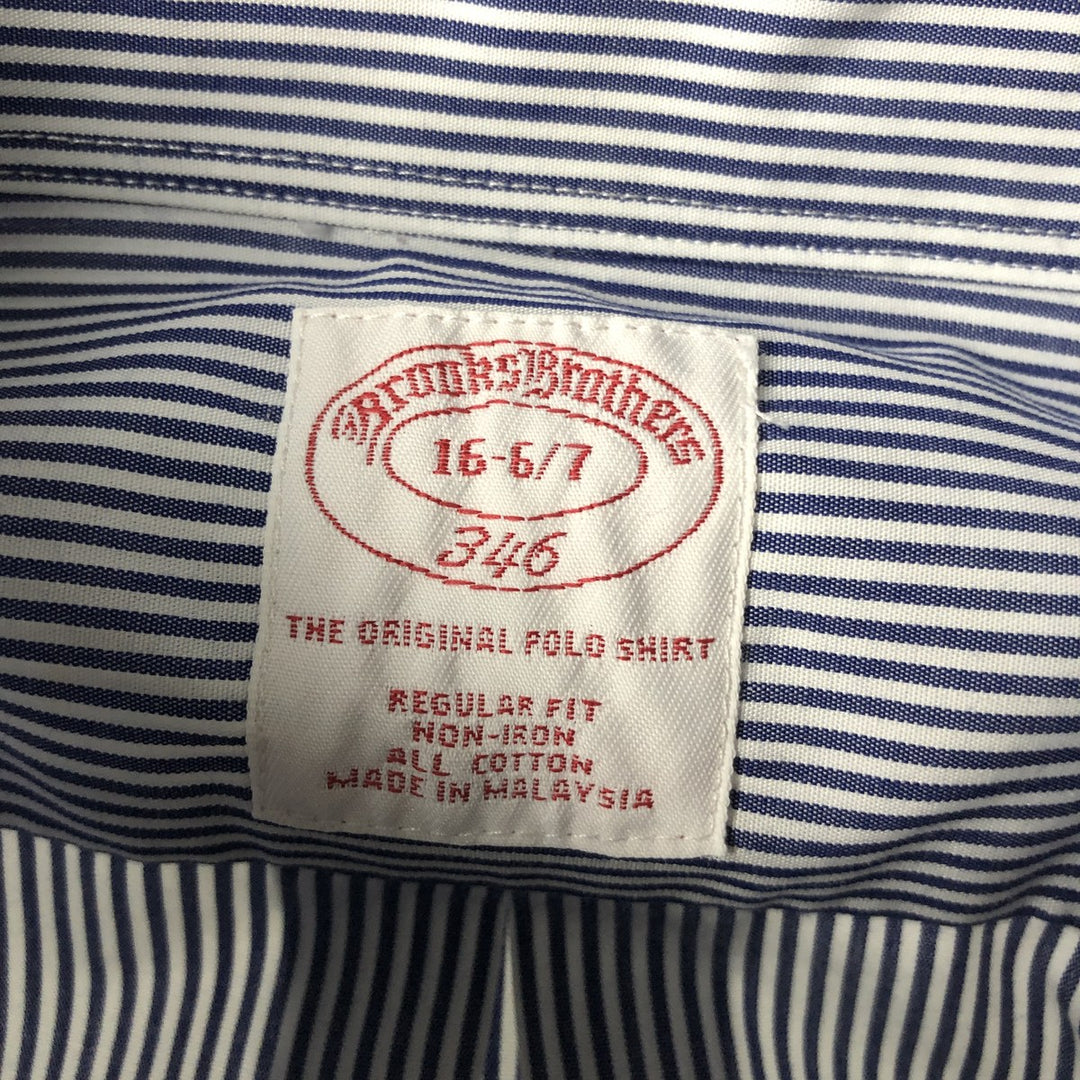 Brooks Brothers 346 Long Sleeve Button-Down Striped Shirt, Men's Size L cotton white type Vintage Second Hand