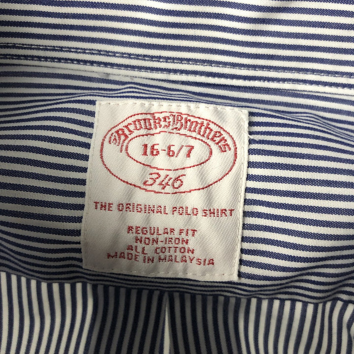 Brooks Brothers 346 Long Sleeve Button-Down Striped Shirt, Men's Size L cotton white type Vintage Second Hand