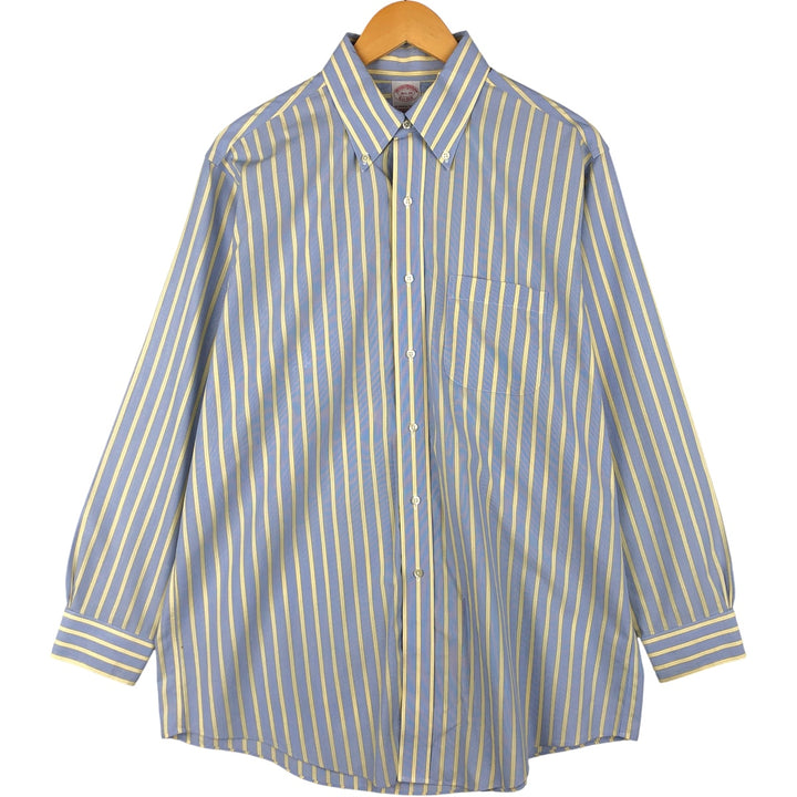Brooks Brothers Est.1818 Long Sleeve Button-Down Striped Shirt, Men's Size L cotton Blue type light blue Vintage Second Hand