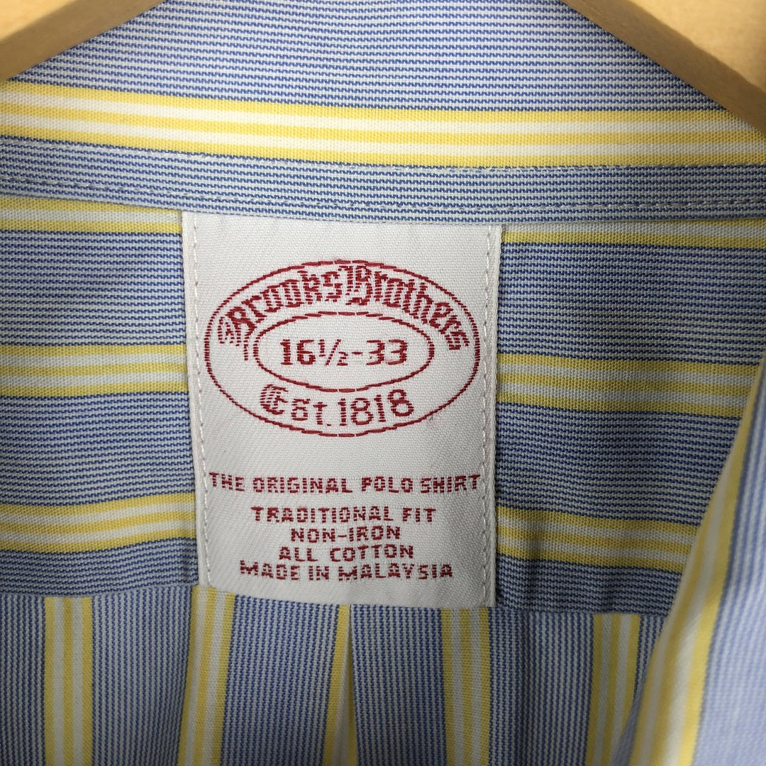 Brooks Brothers Est.1818 Long Sleeve Button-Down Striped Shirt, Men's Size L cotton Blue type light blue Vintage Second Hand