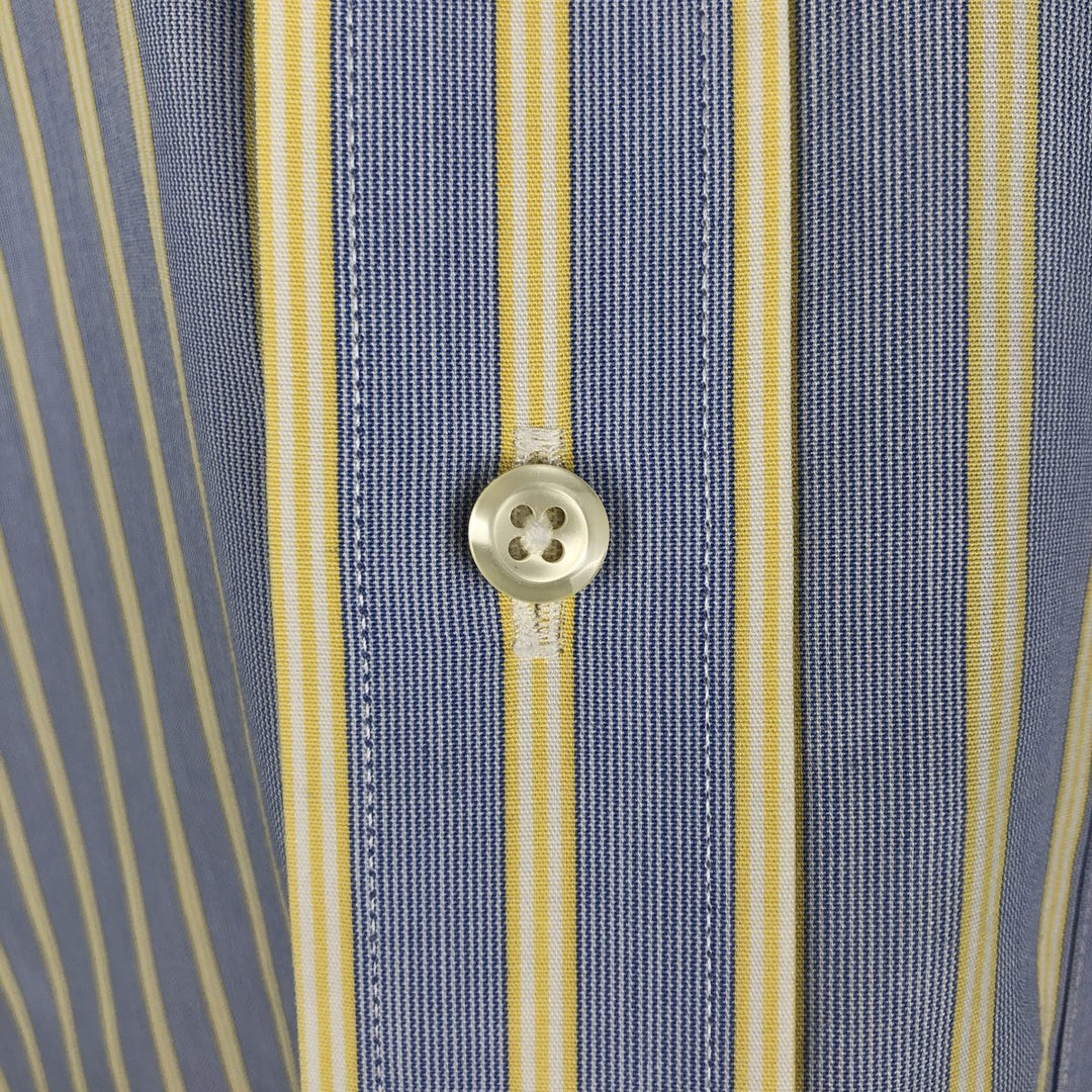 Brooks Brothers Est.1818 Long Sleeve Button-Down Striped Shirt, Men's Size L cotton Blue type light blue Vintage Second Hand