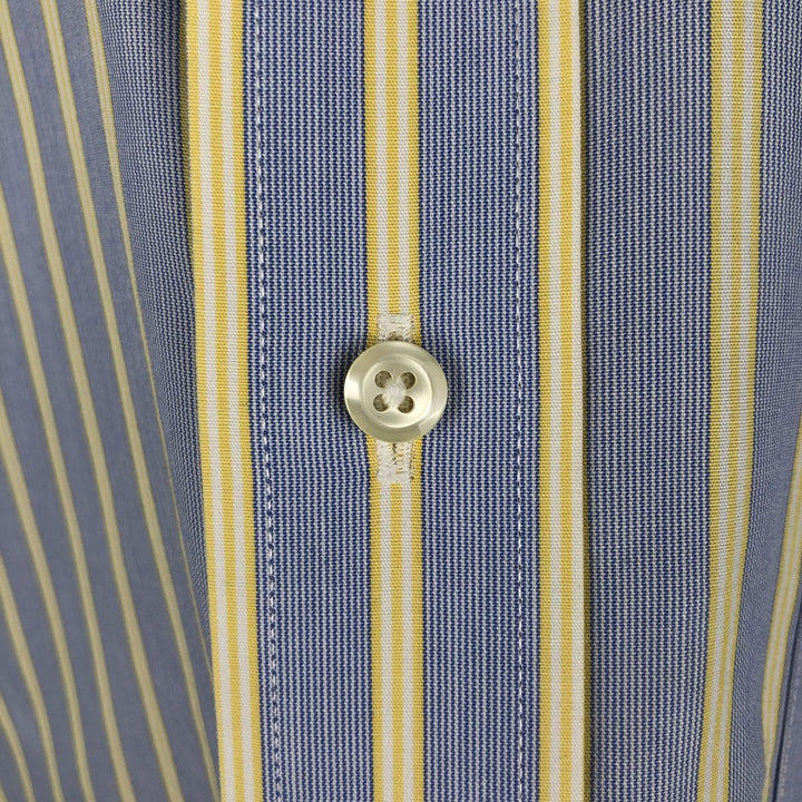 Brooks Brothers Est.1818 Long Sleeve Button-Down Striped Shirt, Men's Size L cotton Blue type light blue Vintage Second Hand