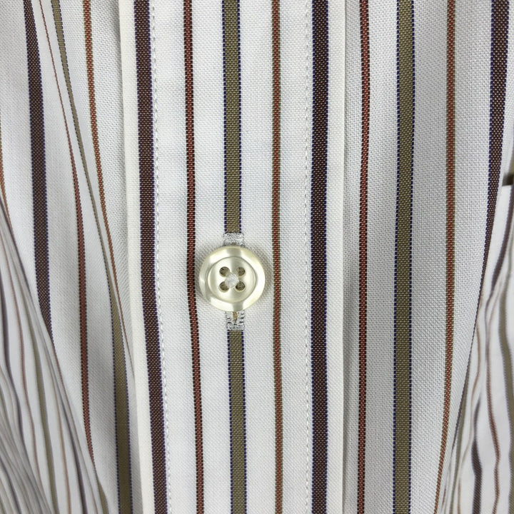 Brooks Brothers 346 Long Sleeve Button-Down Striped Shirt, Men's XL cotton white type Vintage Second Hand