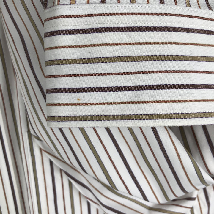 Brooks Brothers 346 Long Sleeve Button-Down Striped Shirt, Men's XL cotton white type Vintage Second Hand