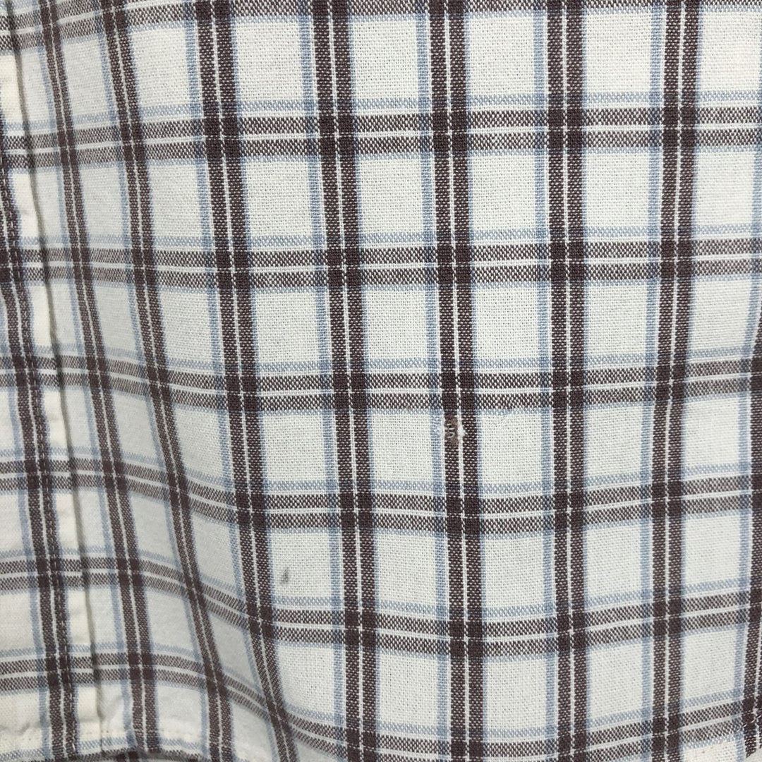 00'S Eddie Bauer long sleeve button down check shirt, men's size L cotton white type Vintage Second Hand