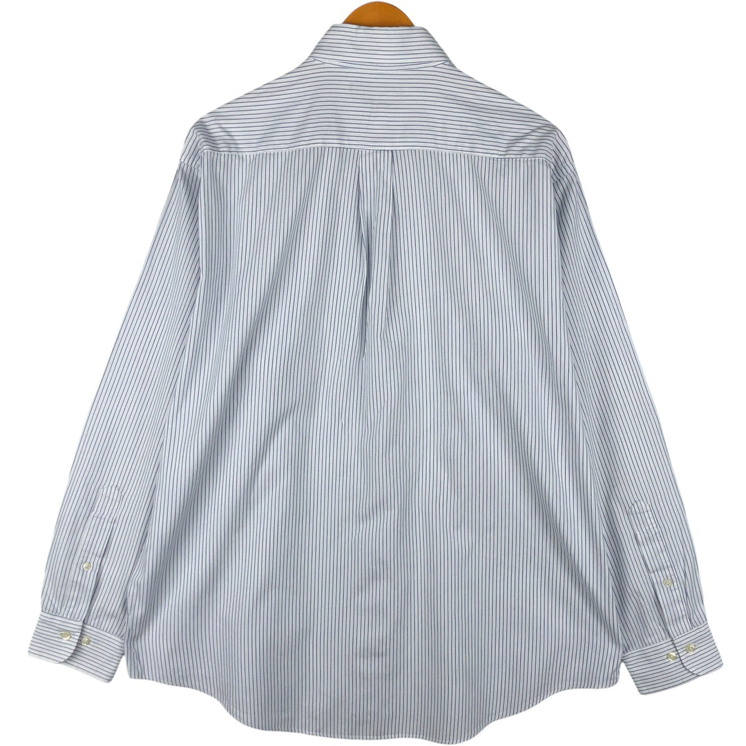 Brooks Brothers Long Sleeve Button-Down Striped Shirt Made in USA Men's Size L cotton white type Vintage Second Hand
