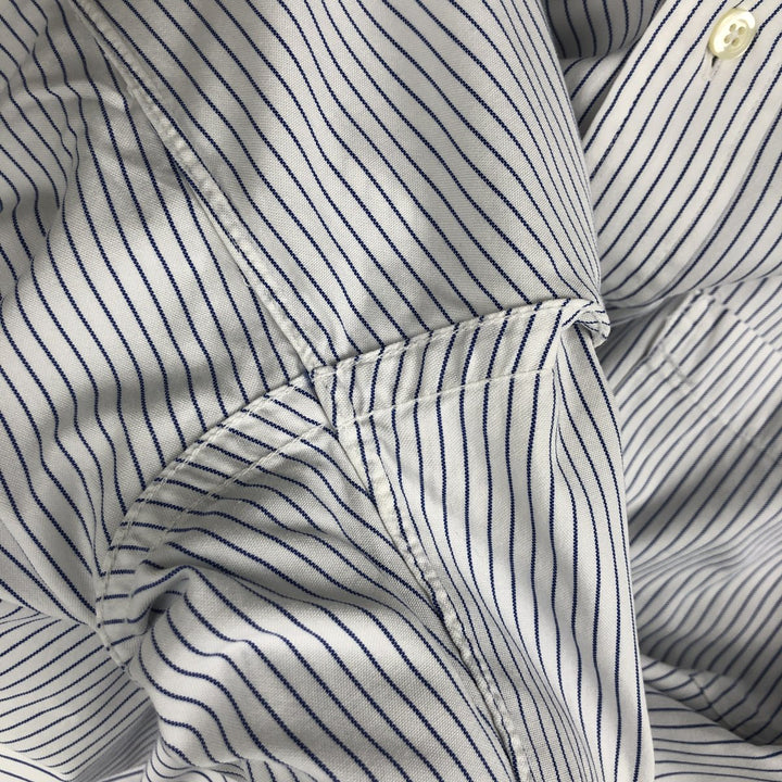 Brooks Brothers Long Sleeve Button-Down Striped Shirt Made in USA Men's Size L cotton white type Vintage Second Hand