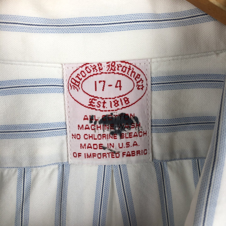80s-90'S Brooks Brothers Est.1818 Long Sleeve Cotton Striped Shirt Made in USA Men's XL Vintage cotton white type Vintage Second Hand