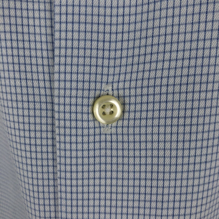 Vintage 80s-90'S Brooks Brothers wide-collar long-sleeve cotton check shirt, made in the USA, size L, men's cotton white type Vintage Second Hand