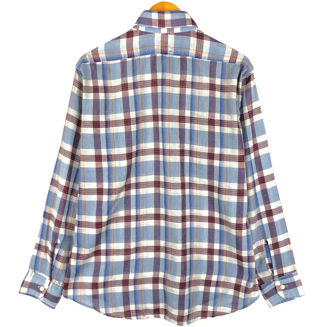 Vintage 1980'S Levi's Regular Fit Long Sleeve Cotton Check Shirt, Men's Size L unclear blue type Vintage Second Hand