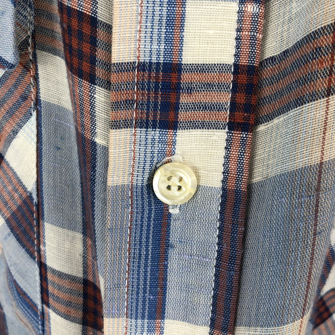 Vintage 1980'S Levi's Regular Fit Long Sleeve Cotton Check Shirt, Men's Size L unclear blue type Vintage Second Hand