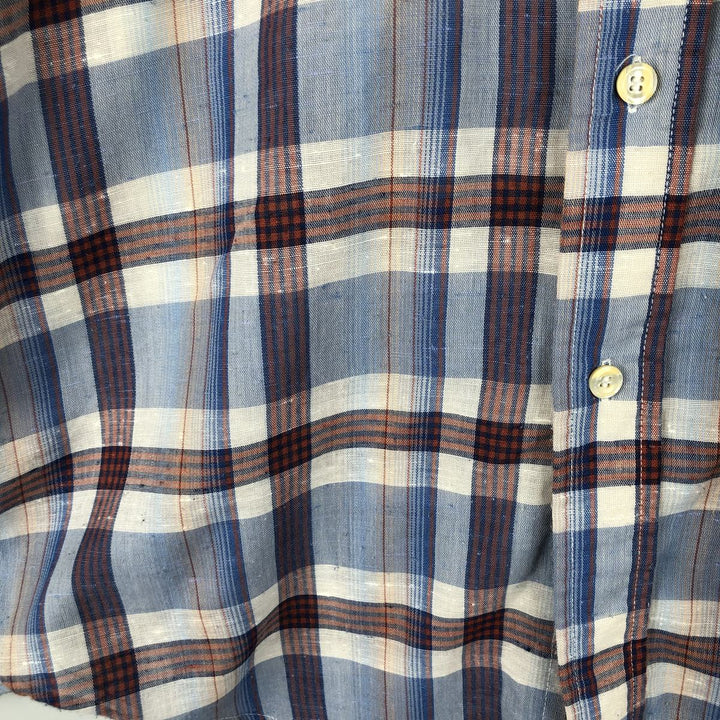 Vintage 1980'S Levi's Regular Fit Long Sleeve Cotton Check Shirt, Men's Size L unclear blue type Vintage Second Hand