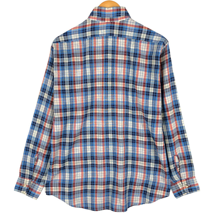 Vintage 1980'S Levi's Regular Fit Long Sleeve Cotton Check Shirt, Men's Size L unclear blue type Vintage Second Hand