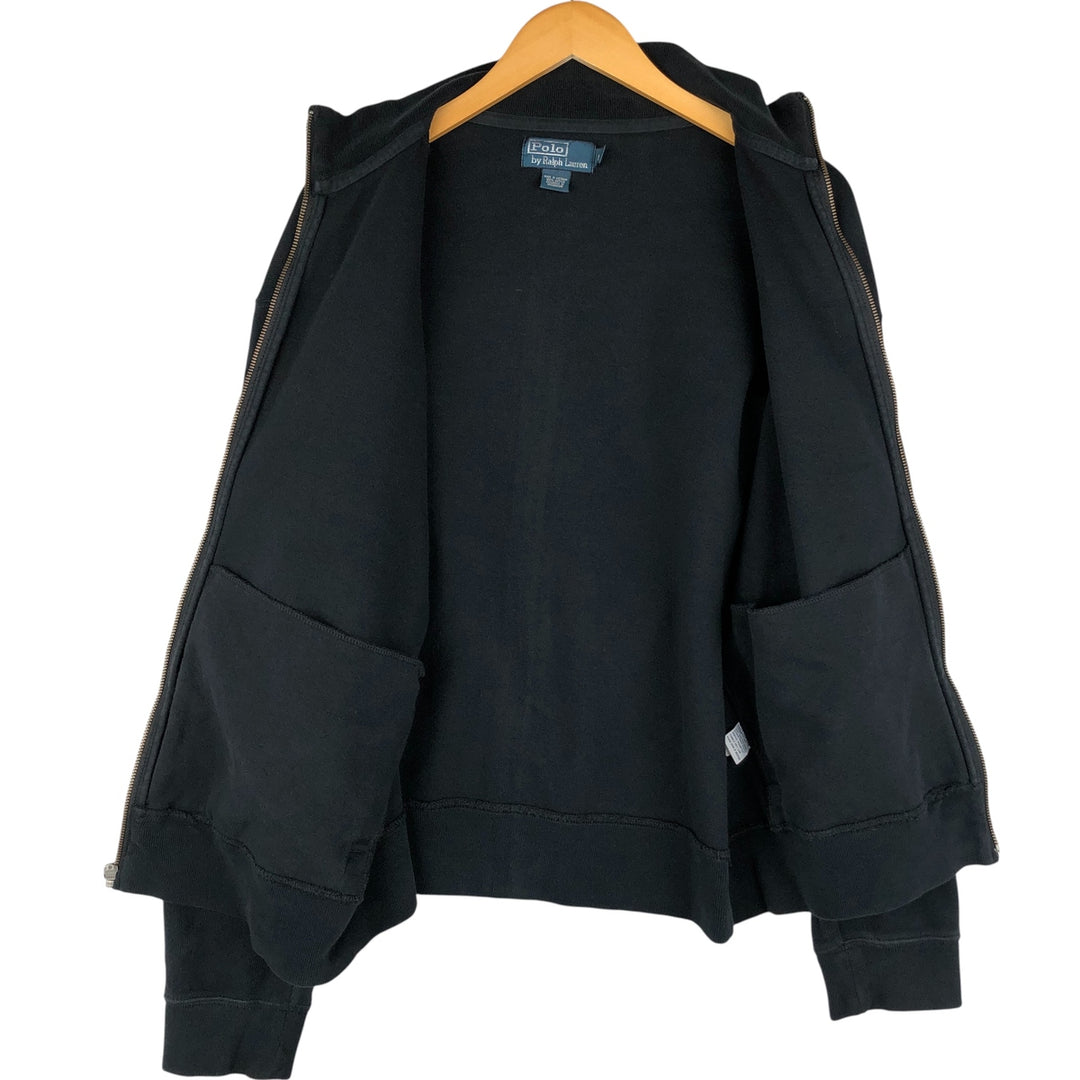 Ralph Lauren POLO by Ralph Lauren high-neck full-zip sweatshirt, men's size L cotton black type Vintage Second Hand