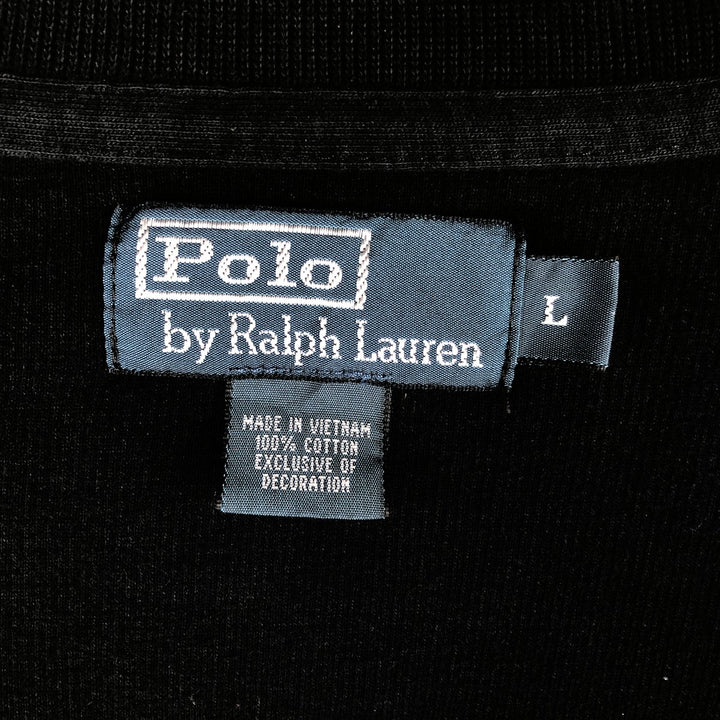 Ralph Lauren POLO by Ralph Lauren high-neck full-zip sweatshirt, men's size L cotton black type Vintage Second Hand
