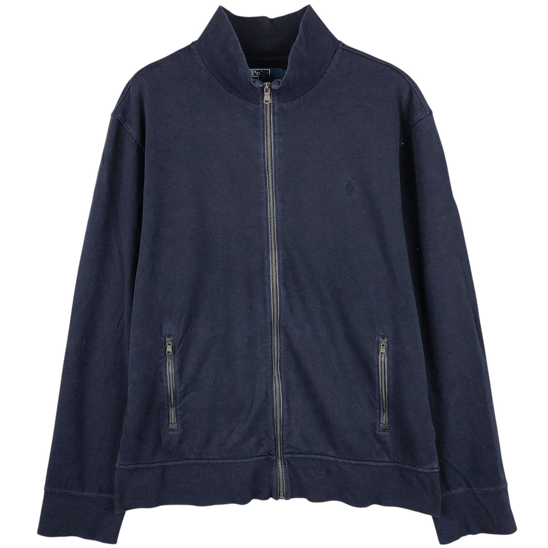 Ralph Lauren POLO by Ralph Lauren high-neck full-zip sweatshirt, men's size XL cotton navy blue type Vintage Second Hand