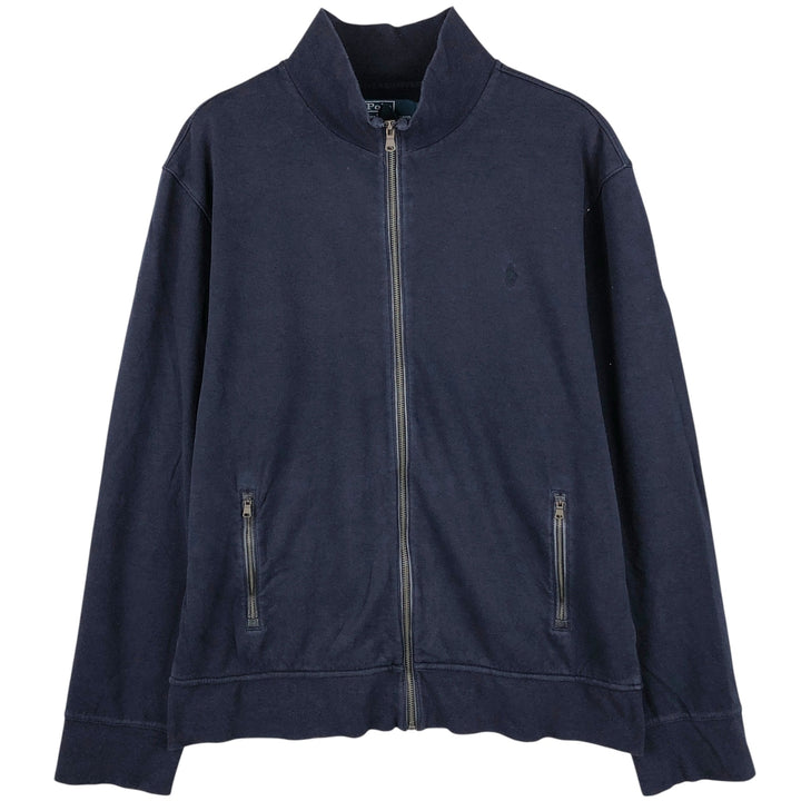 Ralph Lauren POLO by Ralph Lauren high-neck full-zip sweatshirt, men's size XL cotton navy blue type Vintage Second Hand