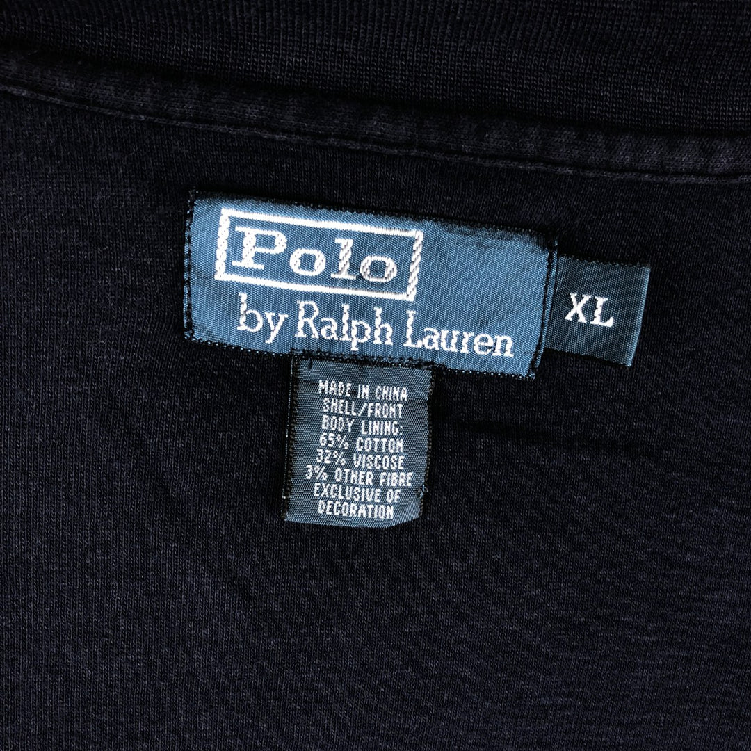 Ralph Lauren POLO by Ralph Lauren high-neck full-zip sweatshirt, men's size XL cotton navy blue type Vintage Second Hand
