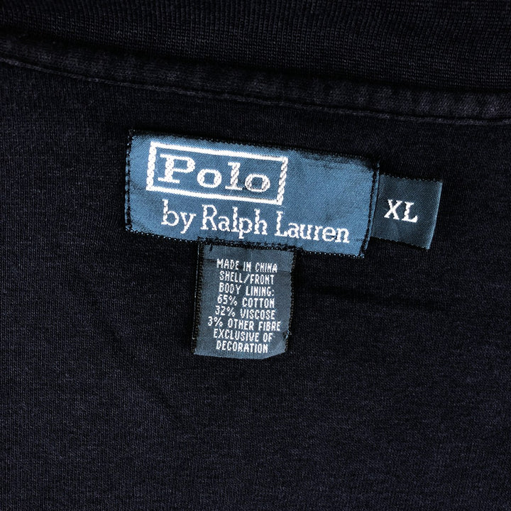 Ralph Lauren POLO by Ralph Lauren high-neck full-zip sweatshirt, men's size XL cotton navy blue type Vintage Second Hand