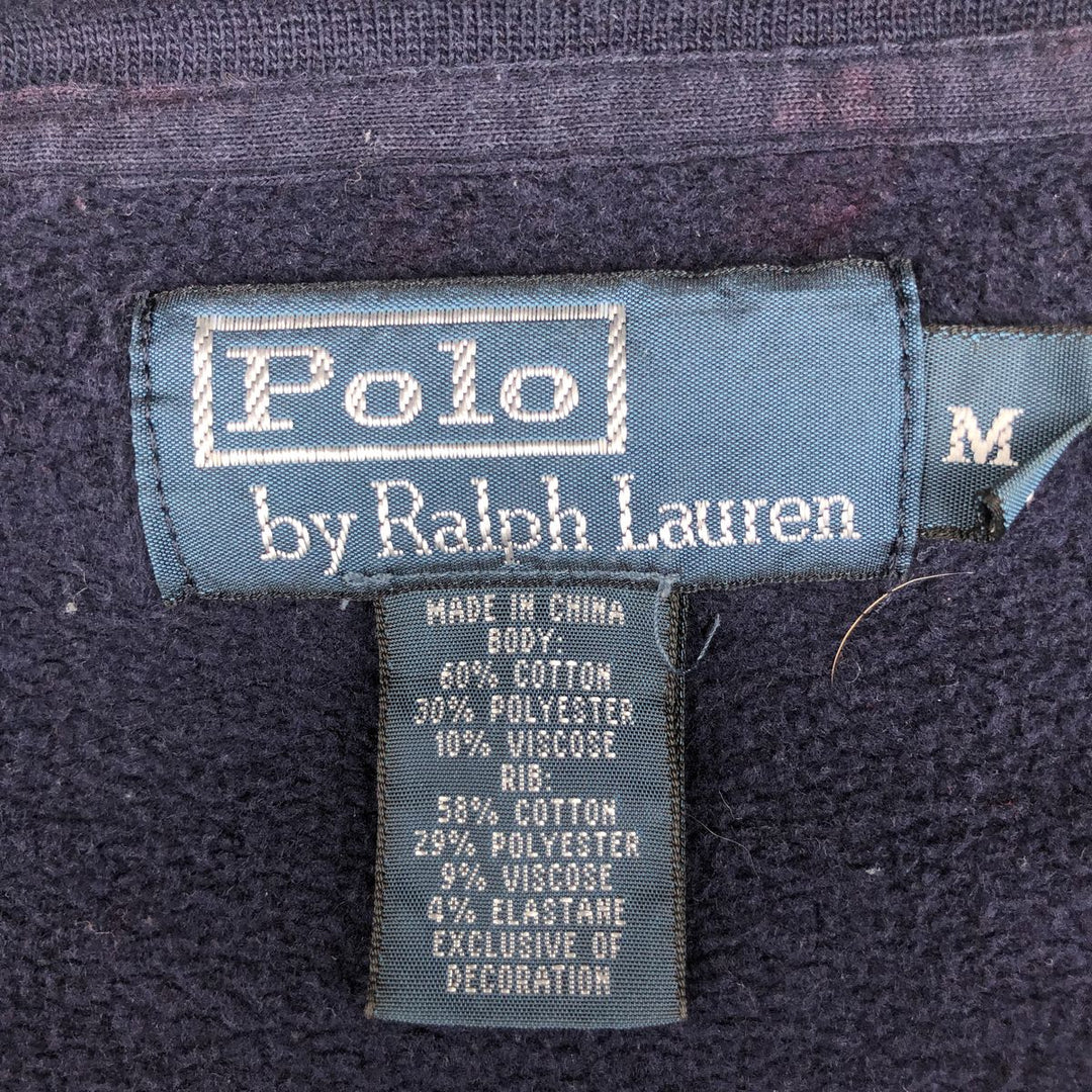Ralph Lauren Polo by Ralph Lauren full-zip sweatshirt, men's size M cotton navy blue type Vintage Second Hand
