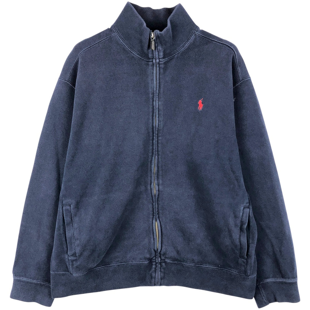 Ralph Lauren POLO by Ralph Lauren high-neck full-zip sweatshirt, men's size XL cotton navy blue type Vintage Second Hand