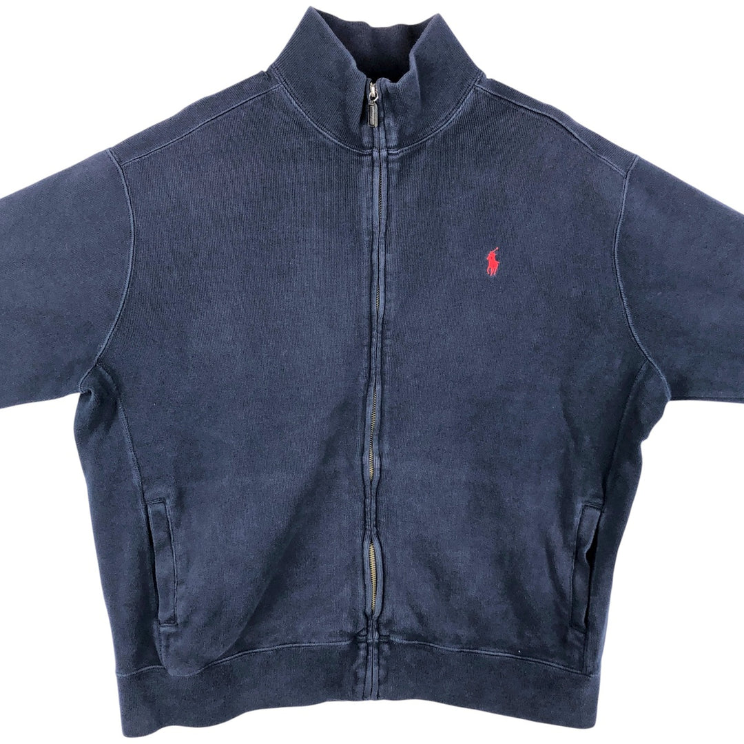 Ralph Lauren POLO by Ralph Lauren high-neck full-zip sweatshirt, men's size XL cotton navy blue type Vintage Second Hand