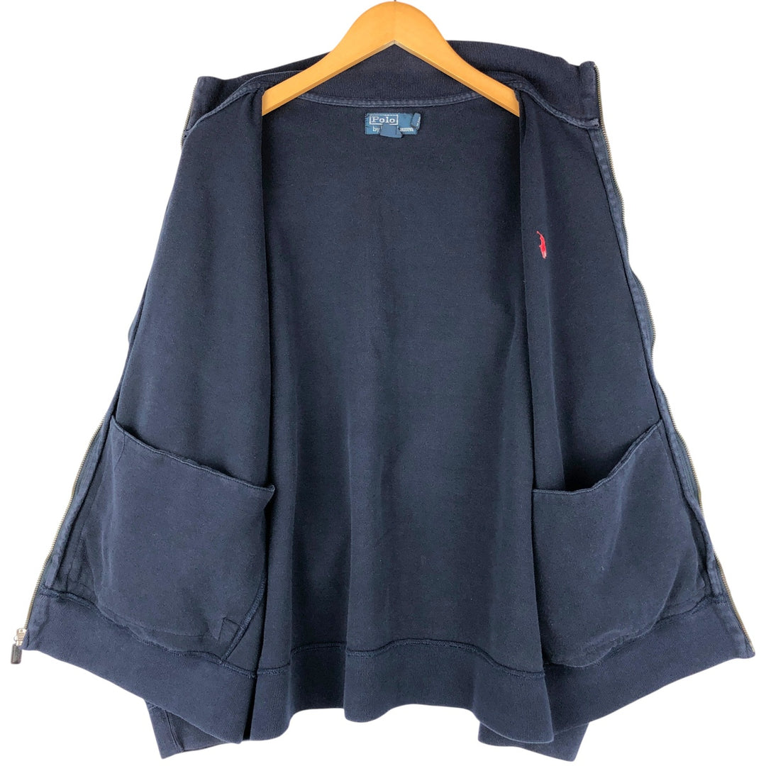 Ralph Lauren POLO by Ralph Lauren high-neck full-zip sweatshirt, men's size XL cotton navy blue type Vintage Second Hand