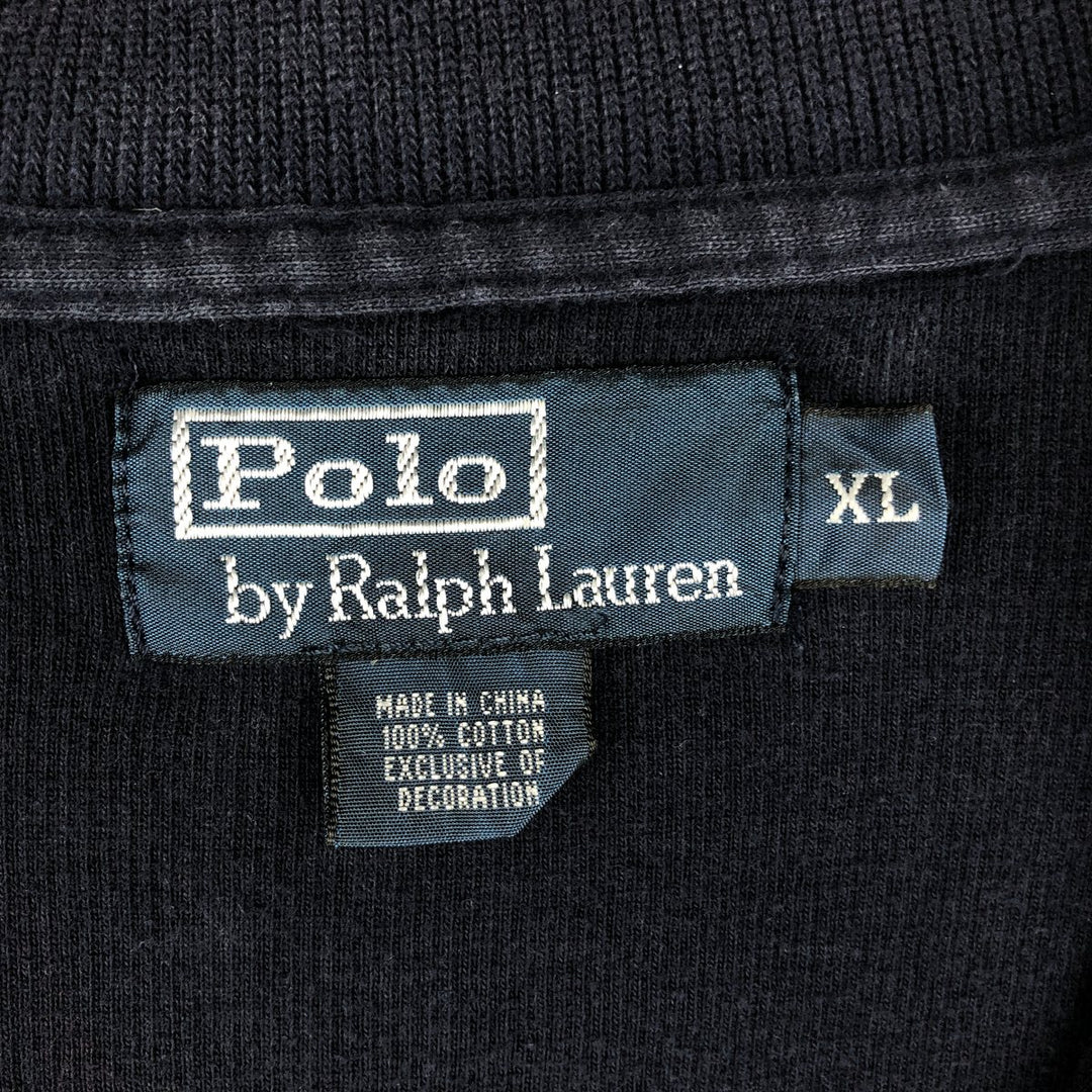 Ralph Lauren POLO by Ralph Lauren high-neck full-zip sweatshirt, men's size XL cotton navy blue type Vintage Second Hand
