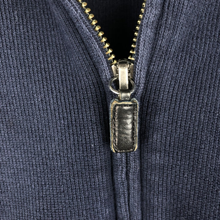 Ralph Lauren POLO by Ralph Lauren high-neck full-zip sweatshirt, men's size XL cotton navy blue type Vintage Second Hand
