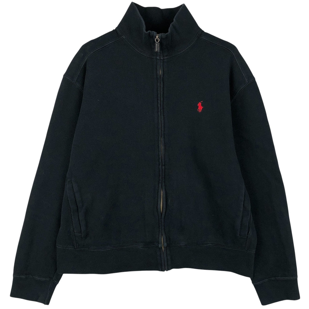 Ralph Lauren POLO by Ralph Lauren high-neck full-zip sweatshirt, men's size L cotton black type Vintage Second Hand