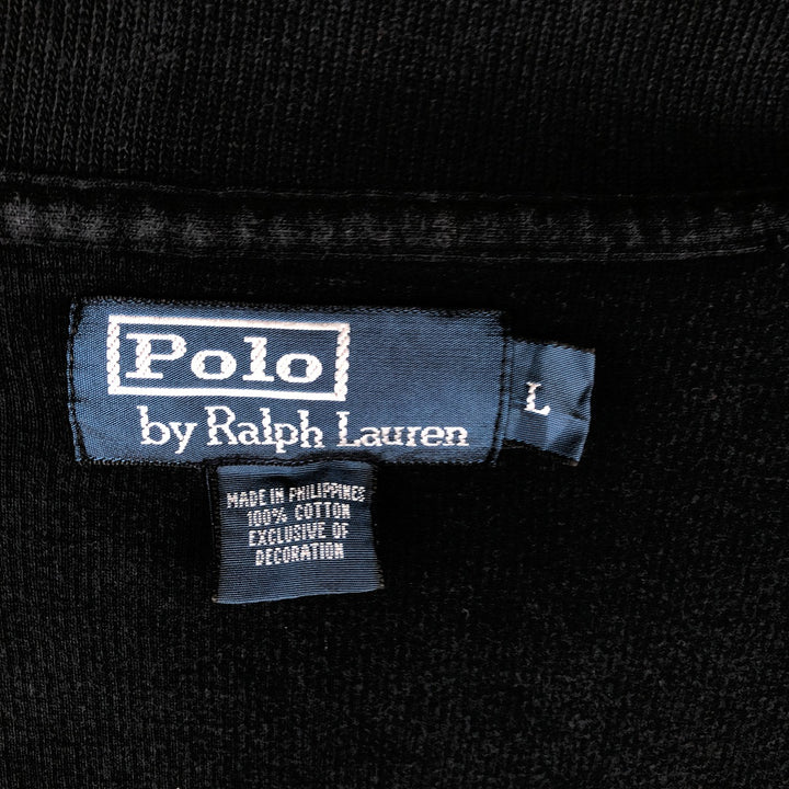 Ralph Lauren POLO by Ralph Lauren high-neck full-zip sweatshirt, men's size L cotton black type Vintage Second Hand