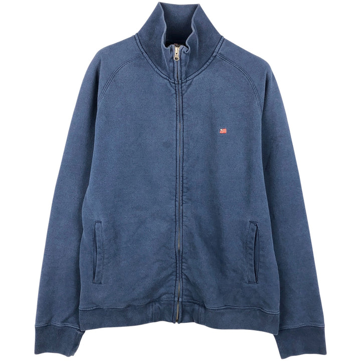 2000'S Ralph Lauren POLO JEANS COMPANY high-neck full-zip sweatshirt, men's size L cotton Navy blue Vintage Second Hand