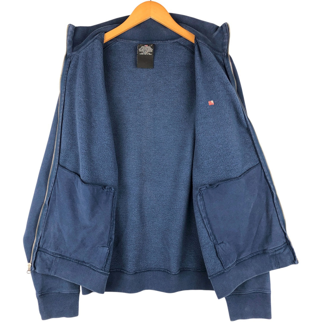 2000'S Ralph Lauren POLO JEANS COMPANY high-neck full-zip sweatshirt, men's size L cotton Navy blue Vintage Second Hand